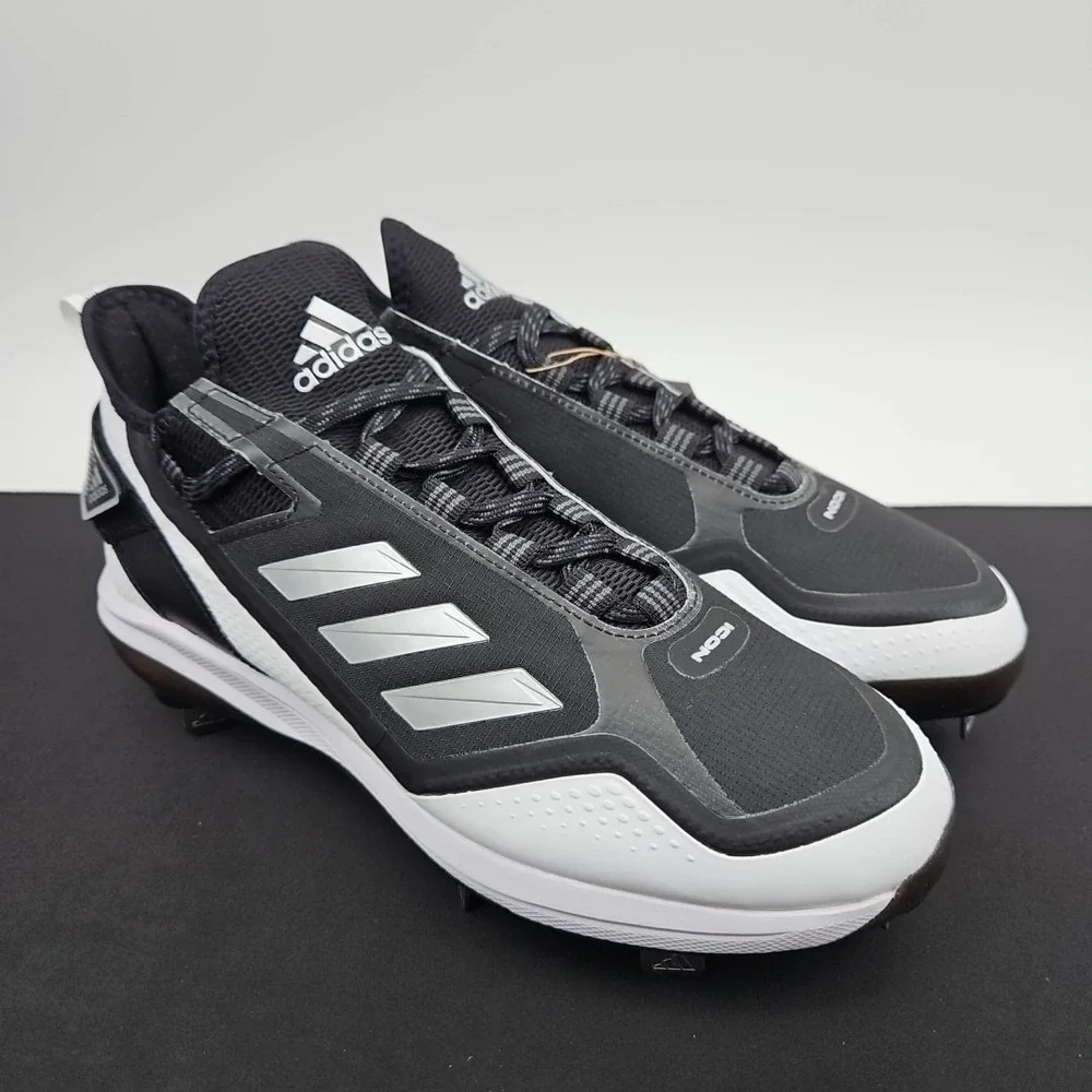 Adidas Icon 7 Boost‎ Baseball Cleats Metal Black White Men's Size 8 FY4178 New